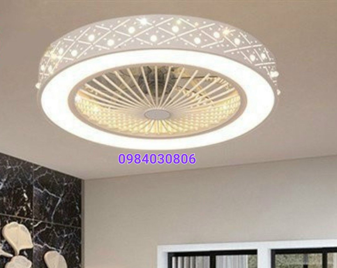 Quạt trần đèn 7 cánh có lồng QT-DHL009